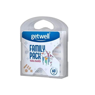 Getwell Yara Bandı Family Pack 60'lı - Variety Band-Aids for All Ages - First-Aid for Home Getwell Family Pack Band-Aids - 60 Count family band-aid pack, variety band-aids, wound care for families, band-aids in bulk, first-aid for home, family first-aid kit, band-aids for children, adult band-aids, wound care solutions, home medical supplies