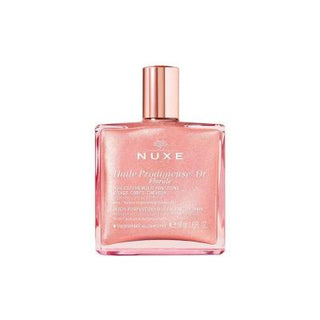nuxe huile prodigieuse florale 50ml, nuxe multi-purpose shimmering oil packaging, nuxe floral oil application on skin, npm for hair care with nuxe oil Nuxe Huile Prodigieuse Florale - Multi-Purpose Glimmering Oil | 50 ml Nuxe Huile Prodigieuse Florale - Multi-Purpose Oil nuxe, multi-purpose-oil, dry-oil, shimmering-oil, floral-scents, luxury-beauty, skincare, haircare, radiance, ai-generated