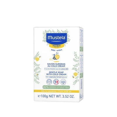 Mustela Gentle Soap Face And Body - Gentle, Hypoallergenic Cleanser for Sensitive Skin, 100g