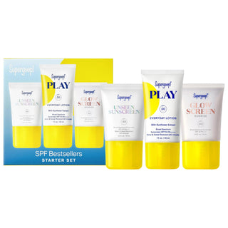 SPF Bestsellers Starter Set - Vegan, Cruelty-Free Sunscreen Kit with Unseen Sunscreen, PLAY Lotion & Glowscreen SPF Bestsellers Starter Set - Vegan & Cruelty-Free Sunscreen Sunscreen Set, SPF Starter Kit, Vegan Sunscreen, Cruelty-Free Sun Care, Gluten-Free Sunscreen, Skincare Starter Set, Sun Protection, Travel Size Sunscreen, Clean Skincare, Sensitive Skin Friendly, Normal Skin, Dry Skin, Combination Skin, Oily Skin