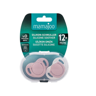 mamajoo orthodontic pacifiers with sterilization box powder pink, mamajoo powder pink orthodontic pacifiers set, packaging of mamajoo orthodontic pacifiers with sterilization box Mamajoo Orthodontic Pacifiers with Sterilization & Storage Box - Powder Pink Design for Ages 12 Months+ | Pack of 2 Mamajoo Orthodontic Pacifiers & Sterilization Box mamajoo, orthodontic-pacifiers, sterilization-box, baby-products, pacifier-set, parenting, hygienic-baby-care, bpa-free, infant-care, ai-generated