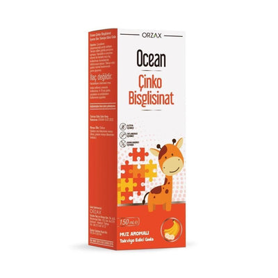 Ocean Zinc Bisglycinate Liquid Supplement for Immune System Support - 150ml Banana Flavor