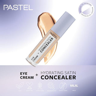 Pastel Makeup Eye Cream + Hydrating Concealer: Brighten, Cover Dark Circles & Hydrate - Long Lasting Satin Finish for Tired Eyes Pastel Makeup Eye Cream + Concealer: Banish Dark Circles! eye cream, hydrating concealer, dark circle concealer, brightening eye cream, eye cream for dark circles, satin finish concealer, long lasting concealer, hydrating eye cream for dry skin, eye bag treatment, concealer for tired eyes, concealer, dark circles, eye cream, hydration, white flower extract, betaine, high coverage,