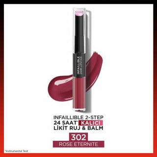 Loreal Paris Infaillible 2-Step Long-Lasting Lip Color & Moisturizing Balm - 302 Rose Eternite Loreal Paris Infaillible 2-Step Lip Color & Balm - 302 Rose Eternite Long-lasting lipstick, Lip balm, 2-step lip care, Moisturizing lip color, Loreal Paris Infaillible, Lip care, Cosmetics, Beauty products, Makeup, Lip color, Moisturizing lip balm, Convenient beauty, Beauty essentials