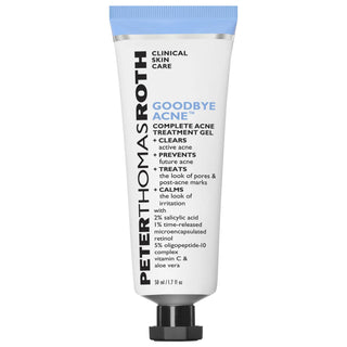 Goodbye Acne &trade; Complete Acne Treatment Gel - Salicylic Acid & Retinol Skincare for Acne-Prone Skin Acne Treatment Gel with Salicylic Acid & Retinol acne treatment gel, salicylic acid acne treatment, retinol skincare, acne prone skin care, natural acne treatment, skincare, facial treatments, blemish and acne treatments, clear skin, acne solution, salicylic acid, retinol, aloe vera, sensitive skin friendly, clinically tested
