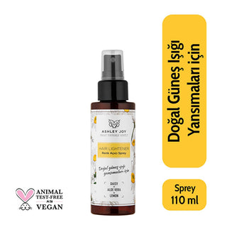 Ashley Joy Hair Lightening Spray: Natural Sun-Kissed Highlights, Chamomile & Lemon for Brown to Blonde Hair, Adds Shine & Repairs (3.72 fl oz) Ashley Joy Hair Lightening Spray - Natural Sun-Kissed Highlights hair lightening spray, natural hair highlights, sun-kissed hair look, chamomile hair lightener, lemon hair spray, aloe vera hair repair, leave-in hair lightener, hair shine spray, natural brown to blonde hair, hair highlighting spray, hair lightener, chamomile extract, lemon extract, aloe vera, brown ha