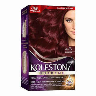 Wella Koleston Supreme Hair Dye 4/6 Red Violet - Luxurious Permanent Hair Color with Nourishing Benefits Wella Koleston Supreme Hair Dye - Luxurious Permanent Hair Color hair dye, Wella Koleston Supreme, permanent hair color, luxurious hair dye, nourishing hair color, red violet hair color, 4/6 hair dye, hair care, coloring kit, Plex Oil Care Technology, vibrant hair color, long-lasting hair dye