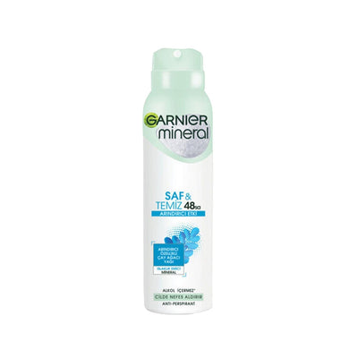 Garnier Mineral Safe and Clean Deodorant Spray - Natural Odor Control for Men and Women, 5.07 fl oz