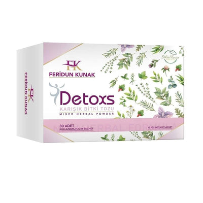 Feridun Kunak Herbal Detox Tea - Natural Detox Supplement with Mixed Herbal Blend - 30 Individual Packets