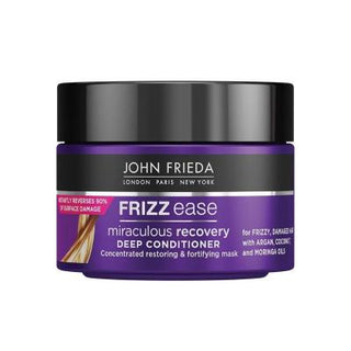 John Frieda Frizz Ease Miraculous Recovery Deep Conditioning Hair Mask - Argan, Coconut & Moringa Oil Enriched for Frizzy & Damaged Hair John Frieda Deep Conditioning Hair Mask for Frizzy Hair deep conditioning hair mask, frizz ease, John Frieda hair products, argan oil hair mask, coconut oil hair care, moringa oil benefits for hair, hair repair treatment, frizzy hair solution, damaged hair care, hair nourishment, hair repair, natural hair care, hair mask, hair treatment, frizz reduction, hair manageability