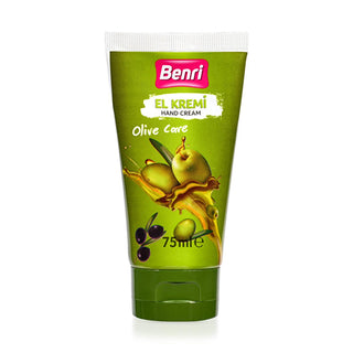 Benri Olive Oil Hand Cream 75ml - Moisturizing, Non-Greasy, Natural Hand Care for Dry Hands Benri Olive Oil Hand Cream - Moisturizing & Natural Hand Care hand cream, olive oil hand cream, moisturizing hand cream, dry hand care, natural hand care, non-greasy hand cream, Benri hand cream, glycerin hand cream, Vitamin E hand cream, hand moisturizer, dry skin relief, skin care, cosmetics, personal care, Benri