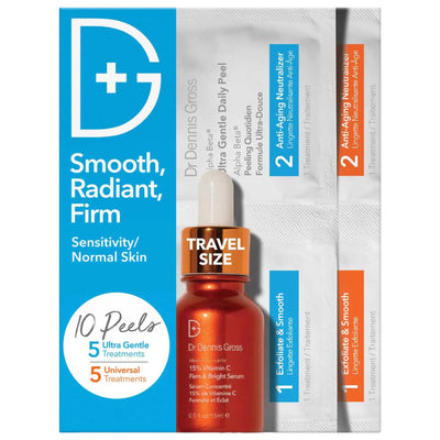 Dr. Dennis Gross Skincare: Smooth, Radiant, Firm Kit - Daily Peel & Vitamin C Serum - Anti-Aging, Dark Spot Treatment, C