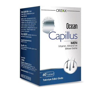 Ocean Capillus Men Dietary Supplement for Hair Loss Support - 60 Tablets with Saw Palmetto, Biotin, and Zinc