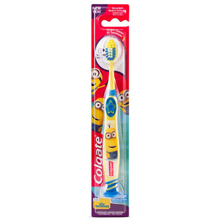 colgate minions extra soft toothbrush for kids, extra soft bristles for children's sensitive teeth, fun vacuum-sealed grip standing toothbrush Colgate Minions Extra Soft Toothbrush - For Ages 6+ | Kids Oral Care Colgate Minions Extra Soft Toothbrush for Kids colgate, minions, extra-soft-toothbrush, kids-dental-care, children-toothbrush, oral-hygiene, fun-toothbrush, toothbrush-for-kids, unique-bristle-design, ai-generated