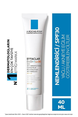 La Roche Posay Effaclar Duo SPF30 Moisturizing Cream - Hydrating, Non-Comedogenic, Oily Skin Care with Sun Protection