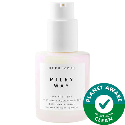 Milky Way: 10% AHA + Oat Soothing Exfoliating Serum | Glow Boosting, Vegan, Cruelty-Free, Skin Texture Improvement & Dry