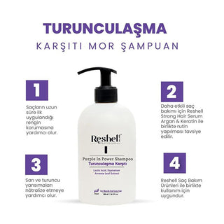 Reshell Purple In Power Anti-Brass Purple Shampoo: Neutralize Orange Tones for Blonde, Grey & Highlighted Hair (500ml) Reshell Purple Shampoo: Anti-Brass Toning for Blonde & Grey Hair purple shampoo, anti-brass shampoo, toning shampoo, shampoo for blonde hair, shampoo for highlighted hair, shampoo for grey hair, neutralizing shampoo, turunculaşma karşıtı şampuan, purple shampoo 500ml, best purple shampoo, blonde hair care, grey hair care, highlighted hair care, anti-yellow shampoo, brassiness control, color
