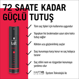 Taft Power Caffeine Hair Spray - Strong Hold Caffeine Hair Spray for Long-Lasting Styling