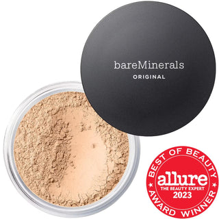 bareMinerals Original Loose Talc-Free Mineral Foundation SPF 15: Natural Luminous Finish, Vegan, Cruelty-Free Sun Protection Makeup bareMinerals Foundation SPF 15: Talc-Free, Natural Finish mineral foundation, talc-free foundation, SPF 15 foundation, vegan foundation, cruelty-free makeup, natural finish foundation, loose powder foundation, mineral makeup, sun protection makeup, best mineral foundation, foundation, makeup, face makeup, mineral cosmetics, natural makeup, luminous finish, buildable coverage, v