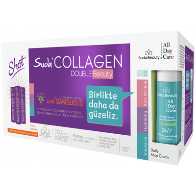 Suda Collagen Double Beauty Plum Flavour: Enhance Skin Health & Reduce Wrinkles - Delicious & Convenient Collagen Supple