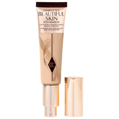 Charlotte Tilbury Beautiful Skin Medium Coverage Liquid Foundation with Hyaluronic Acid - Vegan, Cruelty-Free, 16-Hour W