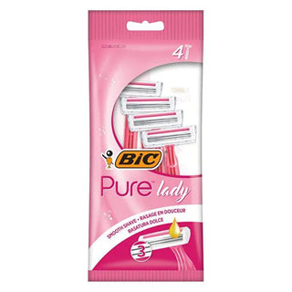 BIC Pure Lady Women's Disposable Razor - 3 Stainless Steel Blades, Ergonomic Handle, Shea Butter Lubricating Strip BIC Pure Lady Women's Razor - Smooth Shaving Experience Women's Razor, Disposable Razor, BIC Pure Lady, Female Shaving, Three Blade Razor, Women's Grooming, Shaving Essentials, Personal Care, Smooth Shaving, Ingrown Hair Prevention, Comfortable Shaving, Ergonomic Handle, Shea Butter Lubricating Strip