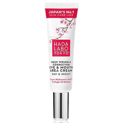 Hada Labo Anti-Wrinkle Cream for Eye and Mouth Area - Hydrating, Smooths Fine Lines, 0.51 fl oz