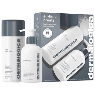Dermalogica All-Time Greats Skincare Set: Cleanse, Exfoliate & Brighten – Vegan & Cruelty-Free for Acne & Uneven Texture Dermalogica Skincare Set: Cleanse, Exfoliate & Brighten! skincare set, cleansing oil, exfoliating powder, vegan skincare, cruelty-free skincare, acne treatment, pore cleansing, uneven skin texture, Dermalogica Precleanse, Dermalogica Daily Microfoliant, facial cleanser, exfoliant, skin brightening, clean beauty, two-step skincare, blemish control, acne, pores, dull skin, smoothing, soften