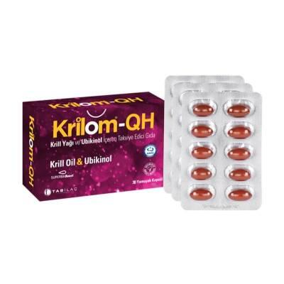 Krilom QH Krill Oil 30 Softgels - Omega-3, EPA, DHA, Phospholipids, Astaxanthin, & Ubiquinol - Heart & Brain Health Anti