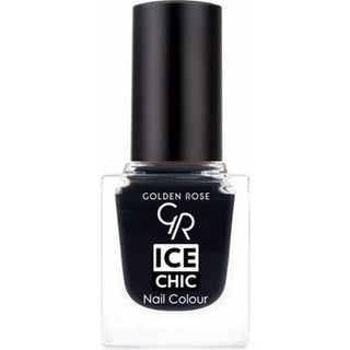 golden rose ice chic nail colour bottle, elegant blue nail polish on display Golden Rose Ice Chic Nail Colour - Elegant Blue | 10.5ml Golden Rose Ice Chic Nail Colour | 10.5ml nail-polish, golden-rose, ice-chic, beauty-lovers, nail-art, cruelty-free, quick-drying, cosmetic, vibrant-color, ai-generated