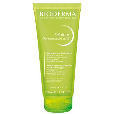 Bioderma Sebium Foaming Gel Active: Oil Control & Acne Defense - Gentle, Hypoallergenic Face Wash for Oily & Acne-Prone 