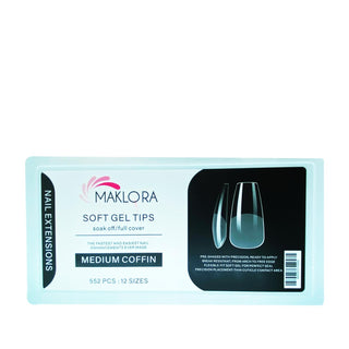 Maklora Soft Gel Nail Tips 552pcs/box ES-06 Medium Coffin - Bulk Nail Art Supplies for Professionals Maklora Soft Gel Nail Tips 552pcs - Bulk Nail Art Supplies Soft Gel Nail Tips, Nail Enhancement Products, Medium Coffin Nail Tips, Bulk Nail Tips, Nail Art Supplies, Nail Technicians, DIY Nail Art, Nail Enhancement, Nail Decoration, Bulk Nail Art Supplies, Maklora