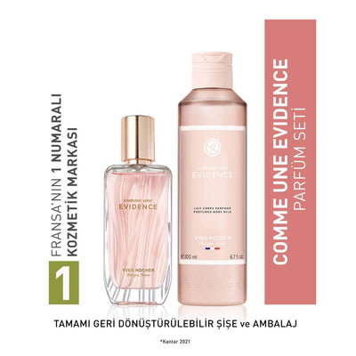 Comme Une Evidence Perfume Gift Set - Luxury Fragrance Experience with EDP 50ml & Body Lotion
