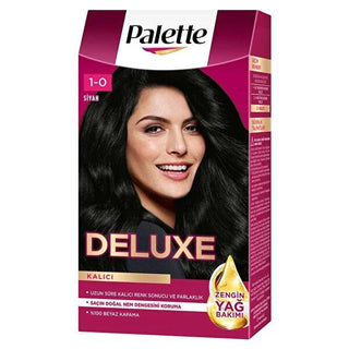 Palette Deluxe Black Hair Dye - Intense Color, 100% Grey Coverage, Long Lasting Shine - Permanent Hair Color Kit Palette Deluxe Black Hair Dye: Grey Coverage & Intense Color black hair dye, permanent hair color, grey coverage hair dye, Palette Deluxe hair dye, hair coloring kit, deep conditioning hair color, shiny hair dye, long lasting hair color, hair dye, hair color, grey coverage, permanent color, at-home hair color, intense color, shiny hair, soft hair, hair mask, hair care, beauty, personal care, blac