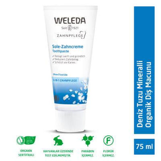 Weleda Natural Toothpaste with Sea Salt - 2.54 fl oz, Fluoride-Free, Organic Oral Care Weleda Natural Toothpaste - Fluoride-Free Oral Care natural toothpaste, fluoride-free toothpaste, organic oral care, sea salt toothpaste, natural ingredients for oral hygiene, health-conscious, environmentally aware, gentle oral care, Weleda, oral hygiene products, natural oral care products