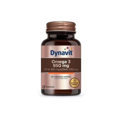 Dynavit Omega 3 950 Mg Fish Oil Capsules - 30 Count, Heart Health & Brain Function Support