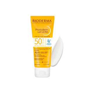 bioderma photoderm lait ultra spf50+ sunscreen, bioderma photoderm lait sunscreen bottle, sunscreen application on skin Bioderma Photoderm Lait Ultra SPF50+ - High Protection Sunscreen | 100 ml Bioderma Photoderm Lait Ultra SPF50+ Sunscreen sunscreen, high-spf, bioderma, ultra-protection, for-sensitive-skin, hydrating, water-resistant, spf50, ai-generated, broad-spectrum