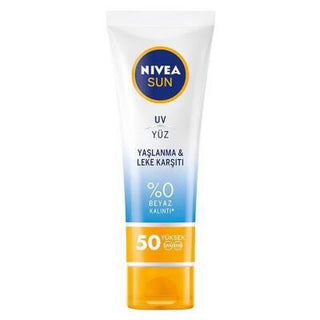 Nivea SPF 50 Anti-Aging & Spot Reduction Facial Sunscreen: Ultimate Sun Protection for Youthful, Radiant Skin (1.69 fl oz) Nivea SPF 50 Sunscreen: Anti-Aging & Spot Reduction for Radiant Skin SPF 50 sunscreen, anti-aging sunscreen, spot reduction sunscreen, facial sunscreen, sunscreen for face, sunscreen for blemishes, sun protection face, Nivea sunscreen, Yaşlanma Karşıtı Güneş Kremi, Leke Karşıtı Güneş Kremi, sunscreen, anti-aging, spot reduction, face, blemishes, sun protection, Nivea, güneş kremi, SPF 5