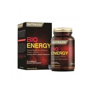 Nutraxin Big Energy 60 Tablet - Natural Energy Boost Dietary Supplement with Caffeine, Ginseng & Ginger Extract Nutraxin Big Energy 60 Tablet - Natural Energy Boost Dietary Supplement, Energy Boost, Herbal Extracts, Caffeine Supplement, Ginseng Energy, Natural Energy, Vitality, Health Supplements, Energy Supplements, Ginseng, Ginger Extract, Caffeine, Dietary Energy, Supplement for Energy, Natural Vitality, Energy Enhancement