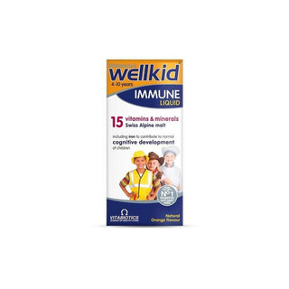 Vitabiotics Wellkid Immune Liquid for Children - Supports Immune System, 5.07 fl oz Vitabiotics Wellkid Immune Liquid for Kids - Immune Support children's immune system supplement, liquid vitamins for kids, multivitamin for children, vitamin and mineral supplement for kids, health supplements for children aged 4-10, immune support, kids health, dietary supplement, Vitabiotics, Wellkid Immune Liquid