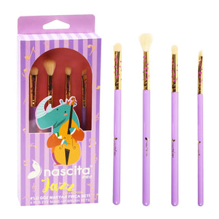 nascita jazz eye makeup brush set, blending brush from nascita jazz set, eye shadow brush from nascita jazz set, pencil brush from nascita jazz set, eyeliner brush from nascita jazz set Nascita Jazz 4-Piece Eye Makeup Brush Set - Professional Quality for Artists and Enthusiasts Nascita Jazz Makeup Brush Set - 4 Professional Brushes nascita, makeup-brushes, eye-makeup, professional-makeup, makeup-tools, cosmetic-brush-set, makeup-artists, makeup-enthusiasts, ai-generated, jazz-collection