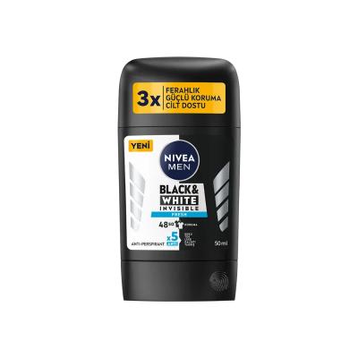Nivea Men Black Fresh Deodorant Stick - 48H Protection, No White Marks, Alcohol-Free - Long Lasting Antiperspirant for M