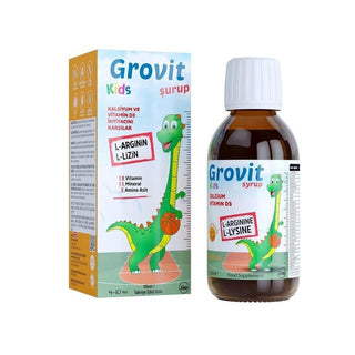 Ferr Pharma Grovit Kids Dietary Supplement Syrup - Multivitamin and Mineral Supplement for Children Aged 4-10 Ferr Pharma Grovit Kids Multivitamin Syrup for Children Kids dietary supplement, Multivitamin syrup for children, Amino acid supplement for kids, Nutritional supplement for children aged 4-10, Vitamins and minerals for kids, Dietary supplement syrup, Ferr Pharma Grovit Kids, Children's health supplement, Pediatric multivitamin, Kids nutritional supplement, Orange flavor supplement, Liquid vitamin su