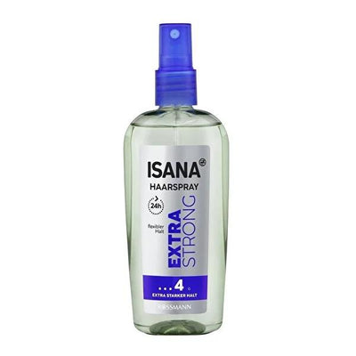 Isana Ultra Strong Hold Hair Spray - Max Hold, Flexible, Anti-Frizz, Quick Drying, Vitamin B5 Formula - 5.07 fl oz