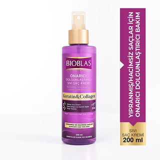 Bioblas Collagen & Keratin Leave-In Hair Conditioner: Volumizing, Thickening & Anti-Frizz for Fine Hair - Enhances Shine & Prevents Hair Loss Bioblas Collagen Keratin Hair Conditioner | Volumize & Thicken Collagen hair conditioner, Keratin hair treatment, Hair volumizing spray, Anti-frizz hair product, Hair loss prevention treatment, Leave in conditioner for fine hair, Hair thickening spray, Hair shine enhancer, Collagen, Keratin, leave-in conditioner, hair volume, anti-frizz, hair loss, fine hair, hair thi