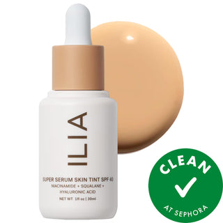 ILIA Super Serum Skin Tint SPF 40: Dewy Coverage Foundation with Hyaluronic Acid & Squalane - Vegan, Cruelty-Free & Clean Beauty ILIA Tinted Serum SPF 40: Dewy, Natural Foundation tinted serum foundation, SPF 40 foundation, mineral sunscreen makeup, vegan foundation, cruelty-free foundation, hyaluronic acid foundation, niacinamide serum tint, plant-based squalane makeup, clean beauty foundation, dewy finish foundation, foundation, serum, tint, SPF, mineral sunscreen, vegan, cruelty-free, hyaluronic acid, ni