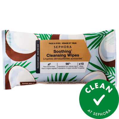 Sephora Cleansing + Exfoliating Wipes: Micellar Water, Natural & Vegan Makeup Remover for Hydrated, Radiant Skin - Trave