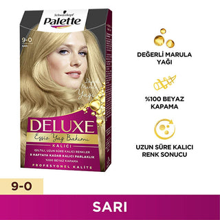 palette deluxe hair color 9-0 yellow, rich yellow hair color by palette, nourishing hair dye by palette Palette Deluxe Hair Color - Rich Long-Lasting Yellow for Adults and Women | 9-0 Palette Deluxe Hair Color 9-0 Yellow palette, hair-color, yellow-hair-dye, deluxe-hair-color, long-lasting-color, micro-oils, radiant-hair, adult-beauty, women-hair-care, ai-generated