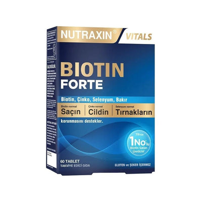 Nutraxin Biotin Forte: High Potency Biotin 5000 mcg Supplement for Hair, Skin, and Nail Health - Enhanced with Zinc, Cop