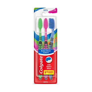 Colgate Extra Clean Colors Manual Toothbrush Set - 3 Pack for Effective Oral Hygiene Colgate Extra Clean Colors Toothbrush Set - 3 Pack Manual Toothbrush, Toothbrush Set, Oral Hygiene, Colgate Extra Clean, Colorful Toothbrush, Oral Care, Toothbrush, Hygiene Tools, Dental Care, Fresh Breath, Plaque Removal, Economical Package, 3-Pack, Colgate